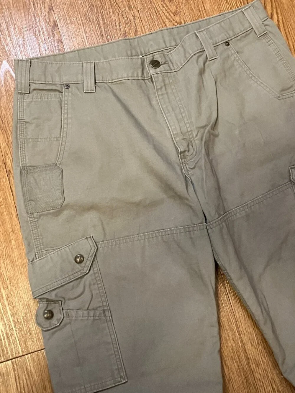 Carhartt Cargo Pants 38x30 Double Knee B342 Desert Tan Cotton Ripstop Workwear - Picture 2 of 9